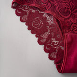 Lace Cotton Panties 3PCS Floral Embroidered Women's Briefs