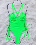 Splicing High Cut Out One Piece Swimsuit Women Tassel Swimwear Female Sexy Bathing Suit String Leopard Bikini 2025 Monokini Lady