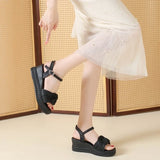 Women Summer Platform Sandals New Open Toe Chunky High Heel Ladies Shoes Casual Flat Bottom Sandalias