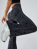 Retro Leopart Women's Pants/Clothing Seamless High-Waisted Flare Trousers Yoga Pilates Leggings Tummy Control 4D Stretch Autumn