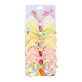6 Pieces/Set JOJO Siwa Hair Bows Printed Unicorn JOJO Clip Handmade Hair Bow With Clip Hairgrips Hair Accessories