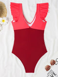 2026 Hollow Out Cross Ztvitality Swimsuit One Piece Solid Ruffle Swimwear Women Bathing Swimming Swim Suit Female Beach Wear