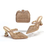 doershow Italian colorful Shoes And Bag Sets For Evening Party With Stones Italian Leather Handbags Match Bags!  HNM1-1
