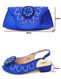 Doershow African fashion Italian Shoes And Bag Sets For Evening Party With Stones blue Italian Handbags Match Bags! HGR1-11