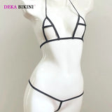 DEKA Women Exotic Mini Micro Bikini Two Piece Hollow Out Swimsuit Bathing Open Crotch Swimwear Lingerie Underwear Set Sunbath