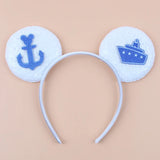 Disney Festival Party Cosplay Mouse Ears Headband 3.3" Ears Glitter Hairband Without Bow For Boys DIY Cartoon Hair Accessories