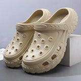 Men Summer Slippers Close Toe Leisure Clogs Soft EVA Anti-slip 2 Way Wear Shoes Couples Indoor Beach Slides Street Sandals