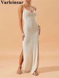 V Neck Sleeveless Hollow Out Crochet Knitted Tunic Beach Cover Up Cover-ups Beach Dress Beach Wear Beachwear Female Women V7212