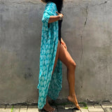 7 Colors Leaves Printed With Belt Half Sleeve Tunic Beach Cover Up Cover-ups Beach Dress Beach Wear Beachwear Female Women V4511