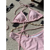 5 Colors Sexy Halter Shell Brazilian Bikini Female Swimsuit Women Swimwear Two-Pieces Bikini Set Bather Bathing Suit Swim V5469