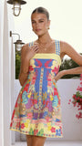 Fashion Color Bohemian Style Print Dress Women Summer New A-line Sleeveless Short Dresses Vacation Commuting Clothing Vestidos