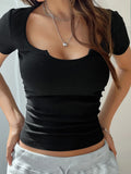 2026 spring and summer European and American Y2K sexy style summer short-sleeved vest T-shirt women's clothing