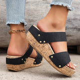 2025 Summer Platform Wedges Sandals Women Vintage Hollow Out Thick Bottom Slippers Woman Comfortable Non Slip Rome Shoes Female