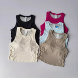 Women's Tight-Fitting Yoga Sports Vest Fixed Chest Pad Sports Bra Breathable Gym Workout Running Top