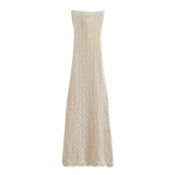 Foridol Bowknot Off Shoulder Knitted Summer Autumn Beach Dress Hollow Out Side Slit Maxi Long Sexy Sundress Bohemian Boho Dress