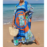 2026 New Colorful Kaftan Tunic Beach Dress Beach Wear Beachwear Beach Cover Up Cover-upsLoose Maxi Dress Female Women V4428