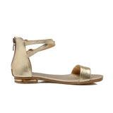 Summer Shoes Women's Sandals Big Size Genuine Leather Gold Flats Casual Beach Shoe White Gladiator Flip Flops Female Comfortable