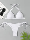 Sexy Halter Push Up Bra Cup Bikini 2025 Women Swimsuit Female Swimwear Two Pieces Bikini set Brazilian Bathing Suit Swim Beach