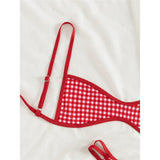 XS - L 2026 Plaid Printed Bikini Female Swimsuit Women Swimwear Polka Dot Bather Bathing Suit Swim Two-pieces Bikini set K8039