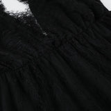 Sexy Deep V-neck Sleeveless Lace Dress Streetwear Women 2026 Backless Tunics A-line Party Dresses Long Maxi Robe Black White