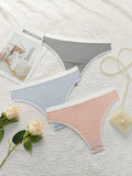 Women's Sexy High Elastic Underwear With A Seamless Cotton Triangle At The Waist And A Three Color Checkered Design C2482