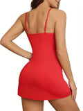 Sexy Lace Nightdress Chemise Women Bow Nightdowns Seamless Sleepwear V Neck Slip Lingerie Sleepshirts Nighties