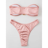 13 Color 2026 New Sexy Bandeau Bikini Women Swimwear Female Swimsuit Two-Pieces Bikini Set Padded Bather Bathing Suit Swim V4647