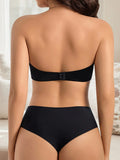 1 piece of black 3/4 cup super sexy expansion bra beautiful back underwear detachable shoulder straps brassiere MR3591