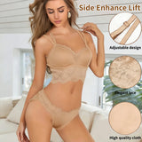 7 Pieces Color Women' Sexy Lace Wire-free Bras Lightweight Breathable Back Support, Gathered Shaping for Natural Curves
