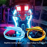 2pcs Motorcycle Turn Signal Lamp LED Daytime Running Lights Tail Light DRL Waterproof Decoration Strip Motor Brake Flowing amagi