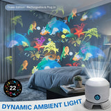 USB Powered 360° Rotating Dynamic Ambient Light LED Ocean Projector Night Light Ocean-Themed Decor Lamp for Living Room Bedroom