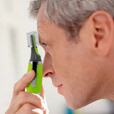 2-in-1 Facial Hair Trimmer, Unisex Nose Hair Trimmer Suitable for Nose Hair, Ear Hair, Eyebrows, and Chin Hair - Battery-Powered