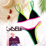 Splicing Brazilian Mini Thong Bikini Female Swimsuit Women Swimwear Two-pieces Bikini set High Cut Bather Bathing Suit Swim Lady