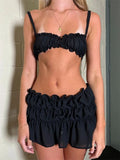2 Piece Sets Women's Summer Short Sets Solid Color Ruched Camisole Tops and Shorts 2024 New Casual Sexy Loungewear