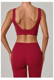 Running Sports Bra Women High Support Open Back Yoga Breathable Slim Fit Fitness Pilates Tank Top With Removable Pads