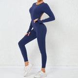 Women's Seamless Yoga Jumpsuits Backless Sexy Long-Sleeved One-Piece Butt-Lifting Gym Nude Feel Workout Gym Training Bodysuits
