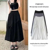 Versatile Knot Spring Summer F Skirt Ele Design Elastic Waist Skirt Sweet Aosphere Skirts For Ladies Fashion Women Skirts HSSZ