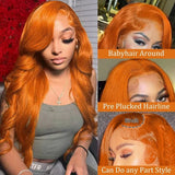 CNZZJX Remy Human Hair Lace Front Wig Transparent Lace Pre Plucked Hairline