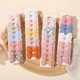 BABY BOWS 10Pcs/lot Candy Colorful Bowknot High Quality Cotton Printed Hair Clip Girls Kids Bangs Hairgripes Accessories