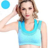 6 Colors Sports Bra Women Cross Hollow Back Gym Jogging Crop Top Female Tops Yoga Fitness Shockproof Vest Sport Bras for Women