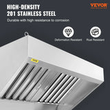 VEVOR Stainless Steel Commercial Exhaust Hood Under Cabinet