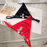 Sexy Girls Thong Women Panties Hot Metal Letter Chain G String Briefs Erotic Underwear Low Waist Female Intimates