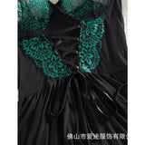 Sexy Pajama Tone Lace Dress Sexy slip dress with two tone lace trims sexy lingerie women erotic erotic lingerie