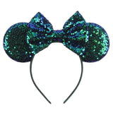 Disney Mickey Mouse Ears Leopard Print Headbands for Girls Baby Women Sequins 5"Bows Hair Accessories Adults Hairbands Kids Gift