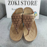 Summer Women's Wedge Sandals 2023 Clip Toe Orthopedic Arch Support Sandals Woman Pu Leather Non-Slip Soft Platform Flip Flops