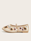 New Summer Women's Lace Flats Shoes Fashion Round Toe Shallow Girls Flower Embroidered Mesh Breathable Soft Sole Single Shoes
