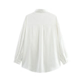 Foridol White Striped Blusas Para Mujer Spring Summer Casual Women Shirt Single Breasted Long Sleeve Loose Shirts Blouses 2025