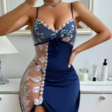 Toucheart Sexy Lingerie Suit Hot Girl Suspender Lace Backless Perspective Sexy Clothes Home Nightgown for Women Women's Lingerie