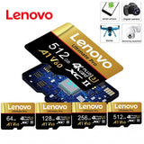 Lenovo Reliable 512GB Micro TF SD SD Cards Memory Card TF Cards 128GB U1 64GB A1 Broad Compatibility for Dash Cam/PC/Mac