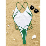 S- XL Extreme Mini Micro Thong Strappy Women Swimwear One Piece Swimsuit Female Backless Monokini Bather Bathing Suit Swim V3938